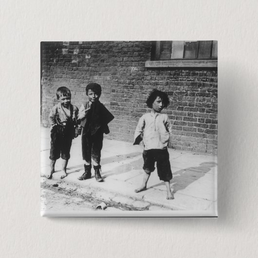 London Slums Vierkante Button 5,1 Cm (Voorkant)