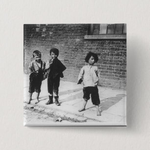 London Slums Vierkante Button 5,1 Cm
