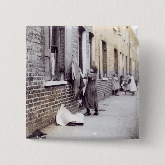 London Slums Vierkante Button 5,1 Cm (Voorkant)