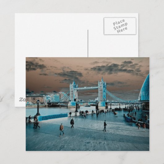 London South Bank selenium toned afbeelding Briefkaart (Voorkant / Achterkant)