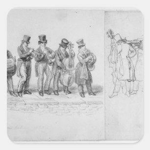 London Street Musicians, c.1820-30 Vierkante Sticker