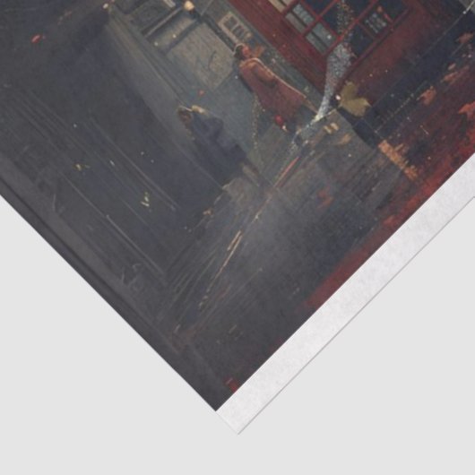 London Street Phone Booth Landschap Decoupage Tissuepapier (Detail)