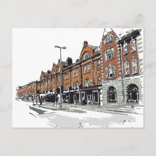 London Street Scene Briefkaart (Voorkant)