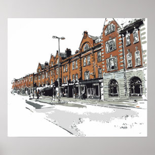 London Street Scene Poster