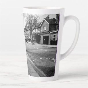 London Street Uitzicht Engeland zwart-wit Latte Mok