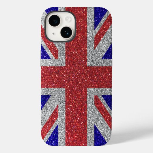 London Style Glitter Flag Britse Union Jack Case-Mate iPhone Case (Achterkant)