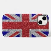 London Style Glitter Flag Britse Union Jack Case-Mate iPhone Case (Achterkant (horizontaal))