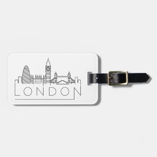 London Stylized Skyline Bagagelabel (Voorkant horizontaal)