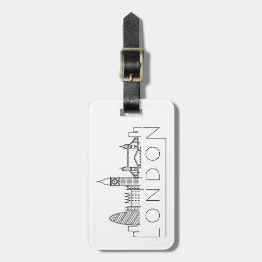 London Stylized Skyline Bagagelabel (Voorkant verticaal)