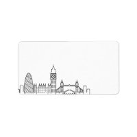 London Stylized Skyline | Blanco etiket