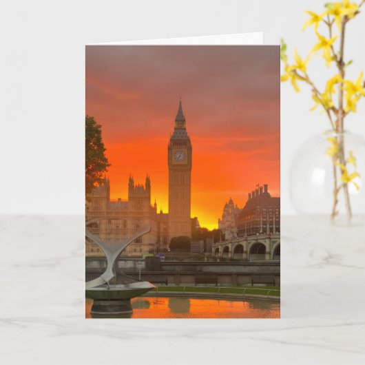 London Sunrise and Sunset  Kaart (Gele Bloem)