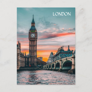 London Sunset Silhouette Briefkaart
