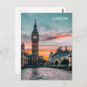 London Sunset Silhouette Briefkaart (Voorkant / Achterkant)