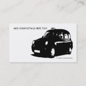 London Taxi Visitekaartje (Achterkant)