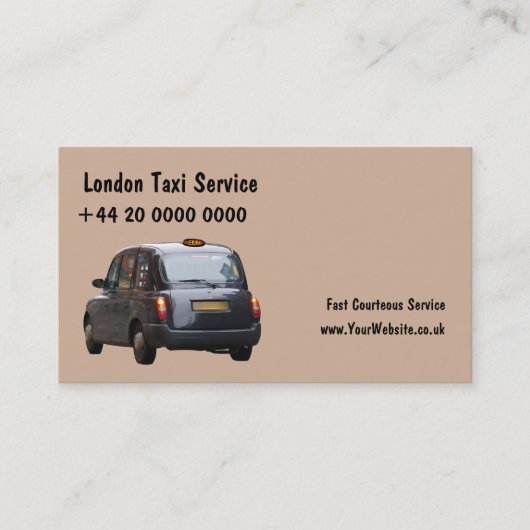 London Taxi Visitekaartjes (Voorkant)