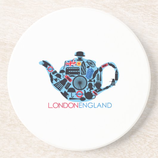 London Tea Zandsteen Onderzetter (Voorkant)