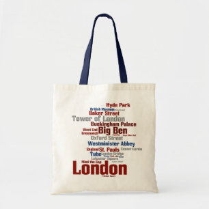 london tekstzak tote bag