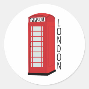 London Telefoon Ronde Sticker
