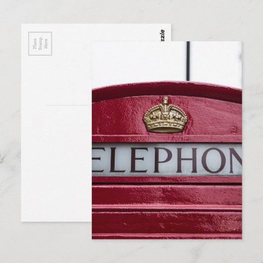 London Telephone Booth Red Briefkaart (Voorkant / Achterkant)
