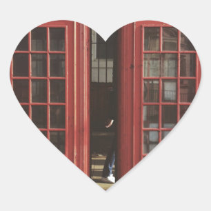 London Telephone Box Hart Sticker