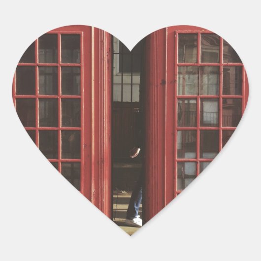 London Telephone Box Hart Sticker (Voorkant)