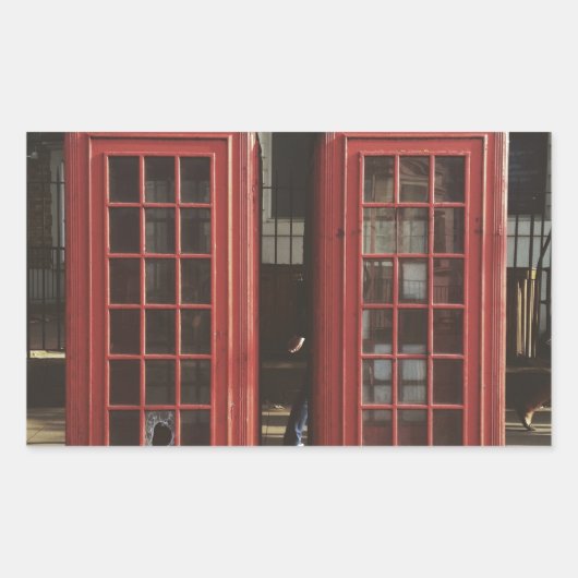 London Telephone Box Rechthoekige Sticker (Voorkant)