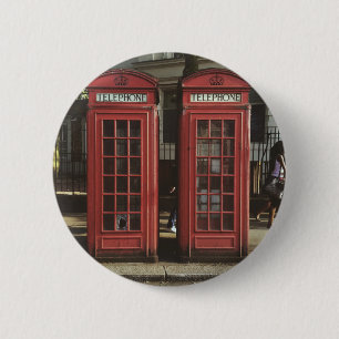 London Telephone Box Ronde Button 5,7 Cm