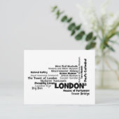 London Text Art Briefkaart (Staand voorkant)