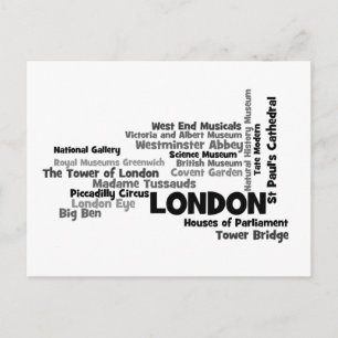 London Text Art Briefkaart