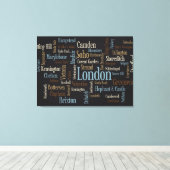 London Text Map Canvas Afdruk (Insitu (Houten vloer))