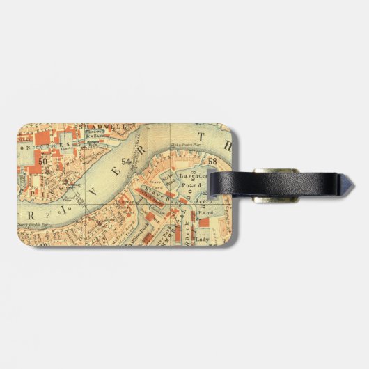 London Thames  Map Bagagelabel (Achterkant horizontaal)