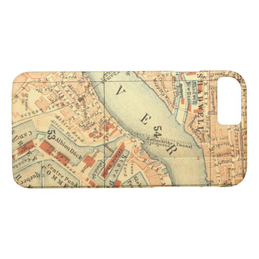 London Thames  Map Case-Mate iPhone Case (Achterkant (Horizontaal))