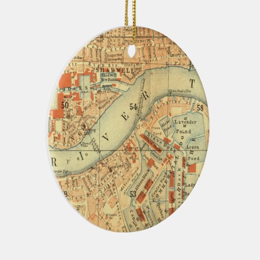 London Thames  Map Keramisch Ornament (Rechts)