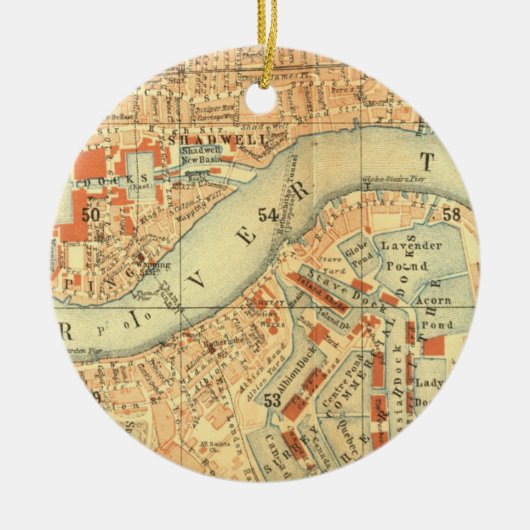 London Thames  Map Keramisch Ornament (Voorkant)