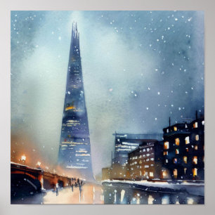 London-The Shard (C), Waterverf Poster