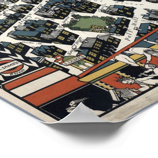 London Theatierkaart 1915 Poster (Hoek)