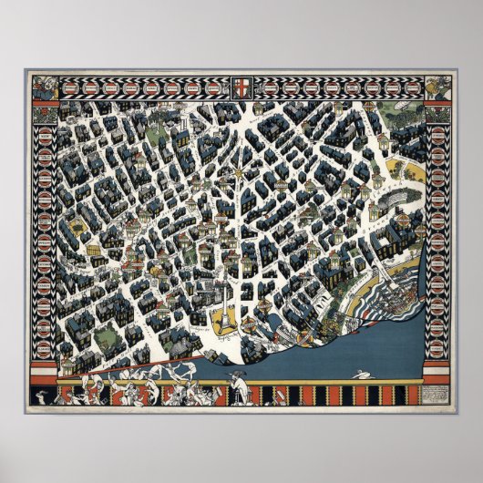  London Theatierkaart 1915 Poster (Voorkant)