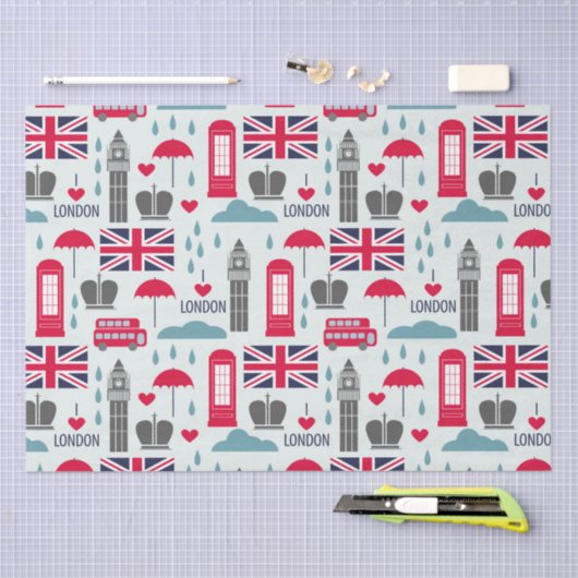 London Thed Tissue Paper Tissuepapier (Craft)