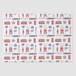London Thema Tissue Paper geschenk met een Londe Tissuepapier