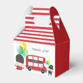 London Theme Red Double-decker Bus Kinder Party Bedankdoosjes (Achterkant)