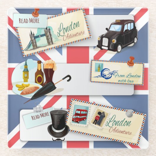 London Thgerespecteerd Glazen Onderzetter (Voorkant)