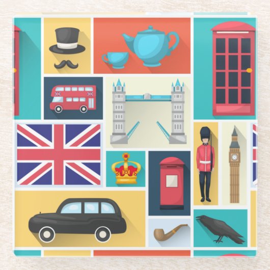 London Thgerespecteerd Glazen Onderzetter (Voorkant)