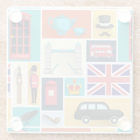London Thgerespecteerd Glazen Onderzetter (Achterkant)
