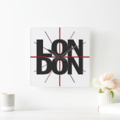 London Timezone Wall Clock Vierkante Klok (Huis)