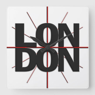 London Timezone Wall Clock Vierkante Klok