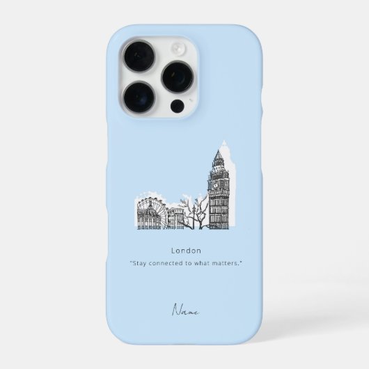 London Tone Sketch iPhone case Hoesje (Achterkant)