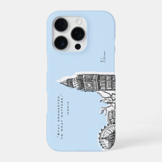 London Tone Sketch iPhone case Hoesje (Achterkant)