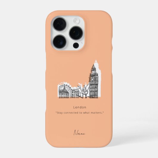 London Tone Sketch iPhone case Hoesje (Achterkant)