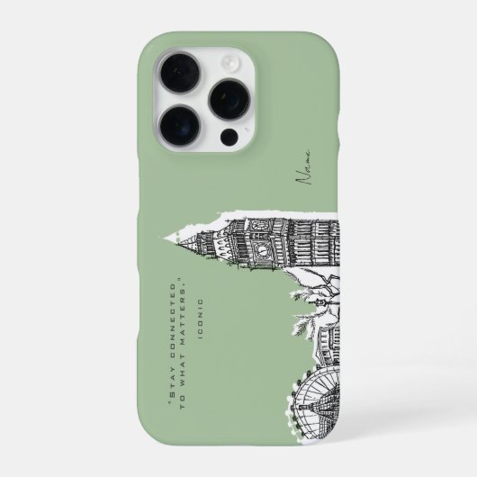 London Tone Sketch iPhone case Hoesje (Achterkant)