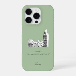 London Tone Sketch iPhone case 16 Pro Hoesje